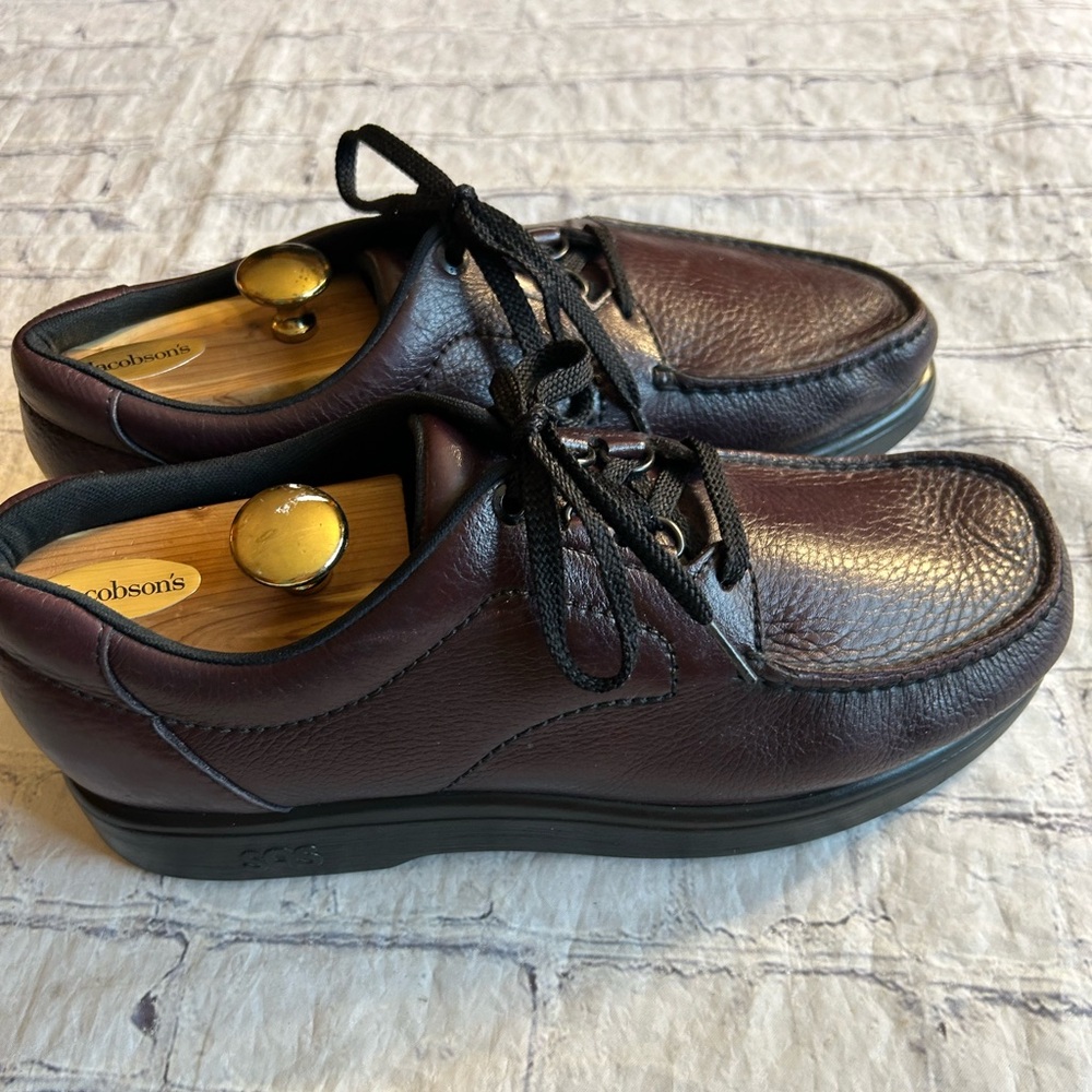 SAS MEN’S BOUT TIME LEATHER TRIPAD COMFORT USA MADE DARK BURGUNDY/WINE SHOES